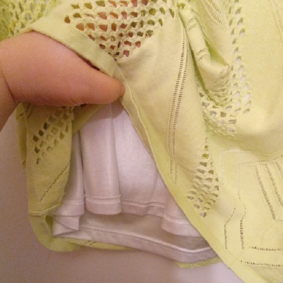 Womans XL Parkhurst Lime Green Relaxed Ribbed Tunic Knitted Opened Tank Under - Picture 3 of 4